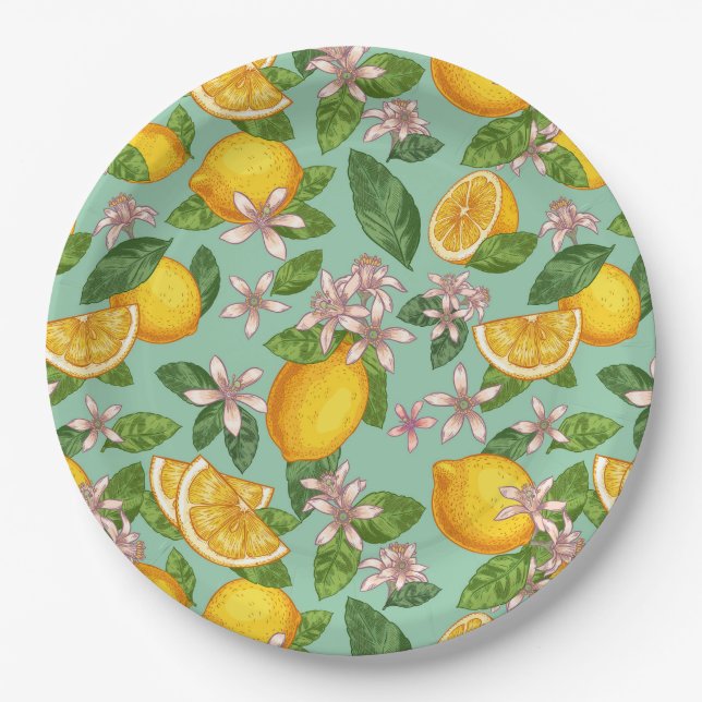 Assiettes En Carton Plaque en papier Citrus (Devant)