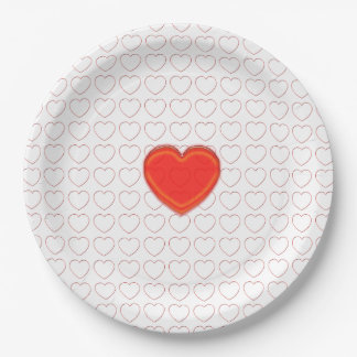 Assiettes En Carton Plaque en papier - Coeurs
