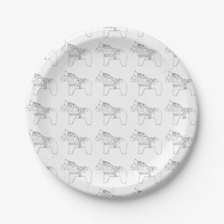 Assiettes En Carton Plaque en papier Dala noir et blanc