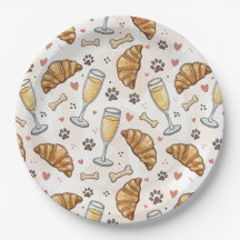 Plaque en papier de Brunch & Paws - Croissants et