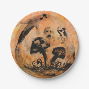 Assiettes En Carton Plaque en papier de champignons fantômes