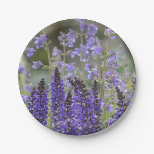 Assiettes En Carton Plaque en papier de fleurs violettes