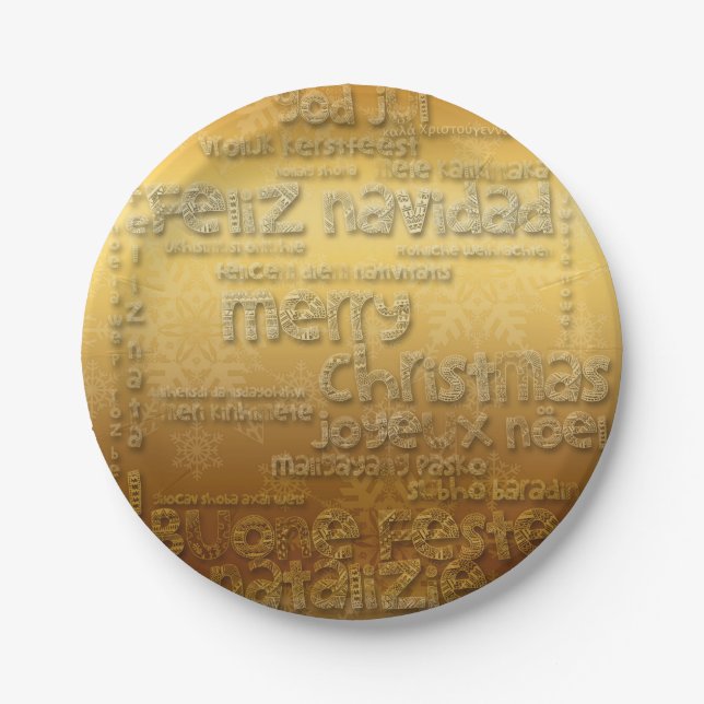 Assiettes En Carton Plaque en papier de la Navidad de Noël internation (Devant)