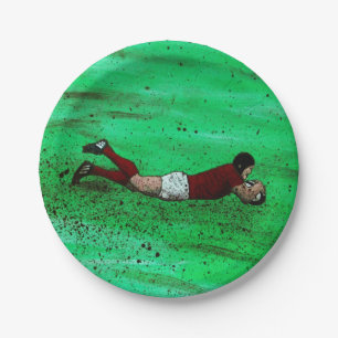 Assiettes En Carton Plaque en papier de Rugby Art