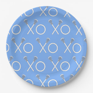 Assiettes En Carton Plaque en papier de sport de crosse bleu clair