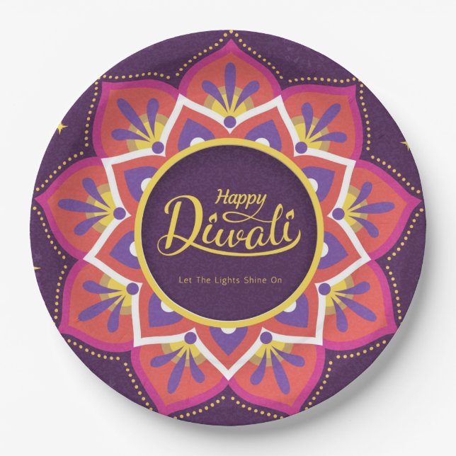 Assiettes En Carton Plaque en papier Diwali (Devant)