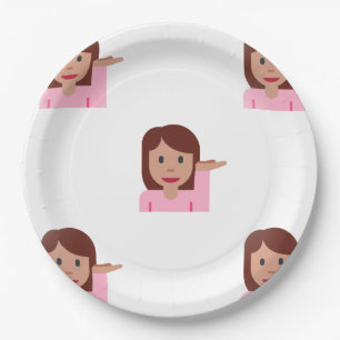 Assiettes En Carton plaque en papier emoji femme