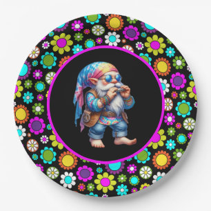 Assiettes En Carton Plaque en papier Gnome Hippy