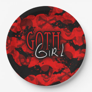 Assiettes En Carton Plaque en papier Goth Girl
