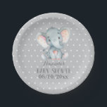 Assiettes En Carton Plaque en papier gris Baby shower éléphant<br><div class="desc">Plaque en papier gris Baby shower éléphant</div>