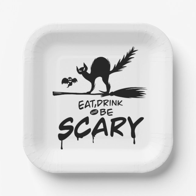 Assiettes En Carton Plaque en papier Halloween (Recto)