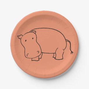 Assiettes En Carton plaque en papier hippo