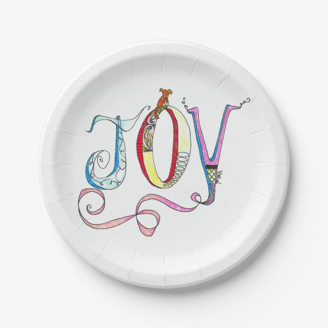 Assiettes En Carton Plaque en papier Joy 7" (Devant)