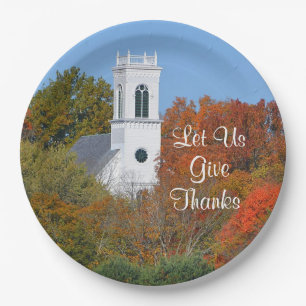 Assiettes En Carton Plaque en papier "Let Us Give Thanks"