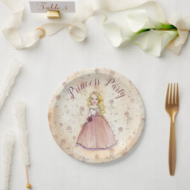 Assiettes En Carton Plaque en papier mignonne pour Princess Party (Mariage)