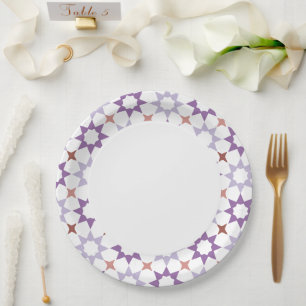 Assiettes En Carton Plaque en papier motif arabesque