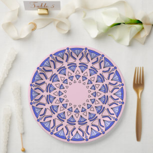 Assiettes En Carton Plaque en papier Motif Diamant Bleu