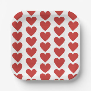 Assiettes En Carton Plaque en papier Motif simple Red Heart