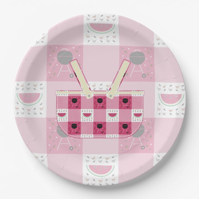 Assiettes En Carton Plaque en papier pique-nique d'été (Devant)