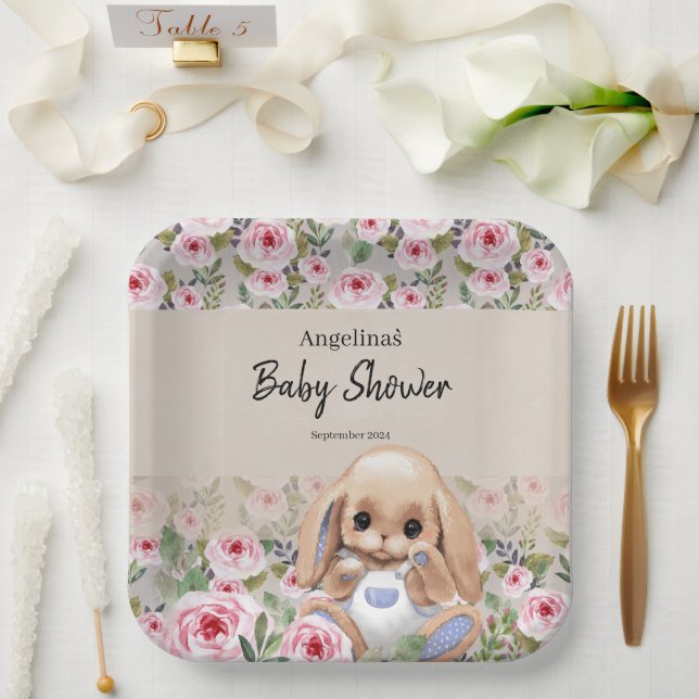 Assiettes En Carton Plaque en papier pour baby shower avec design mign (Mariage)