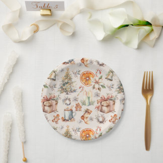 Assiettes En Carton Plaque en papier pour éléments de mélange de Noël