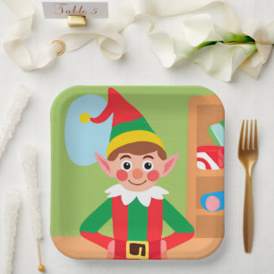 Assiettes En Carton Plaque en papier pour elfe de Noël