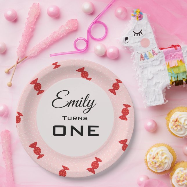 Assiettes En Carton Plaque en papier pour toffes rouge et rose (Fête)