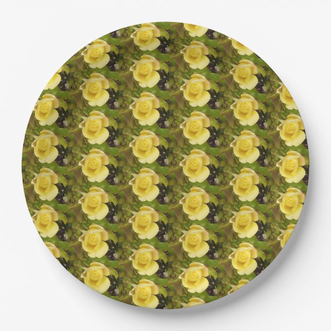 Assiettes En Carton Plaque en papier rose jaune (Devant)