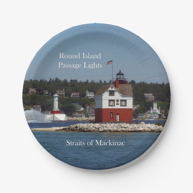 Assiettes En Carton Plaque en papier Round Island Passage Lights (Devant)