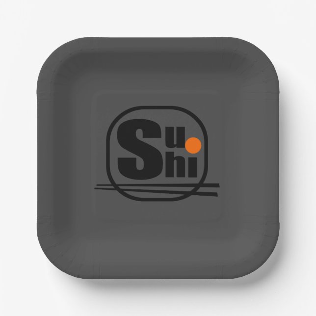 Assiettes En Carton Plaque en papier Sushi (Recto)