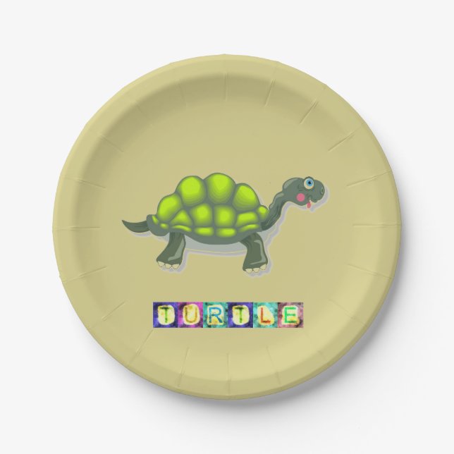 Assiettes En Carton Plaque en papier tortue (Devant)