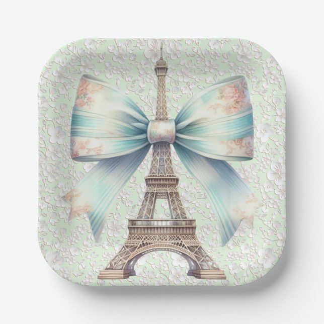 Assiettes En Carton Plaque en papier tour Eiffel artistique (Créateur téléchargé)
