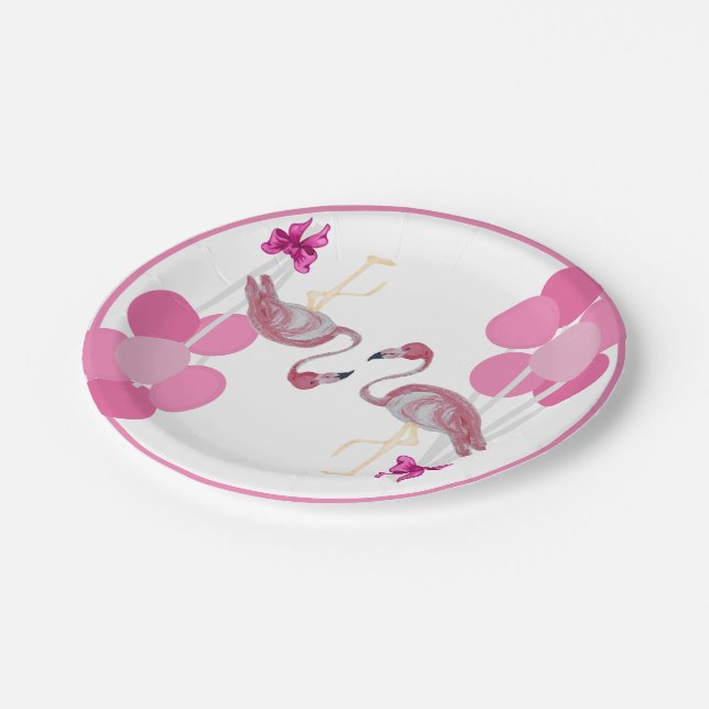 Assiettes En Carton Plaque Flamant rose Balloons (Angle)