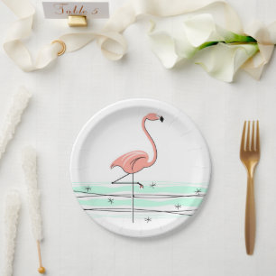 Assiettes En Carton Plaque Flamant rose Ocean