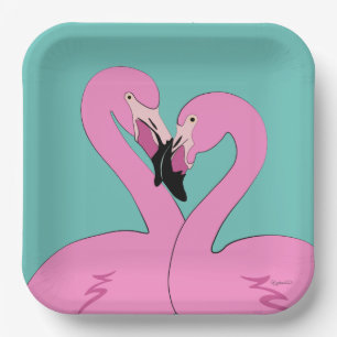 Assiettes En Carton Plaque Flamants roses