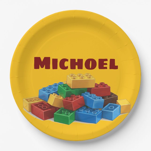 Assiettes En Carton Plaque Lego upsherin (Devant)