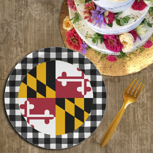 Assiettes En Carton Plaque Maryland, plaid de buffle USA & Maryland Dr