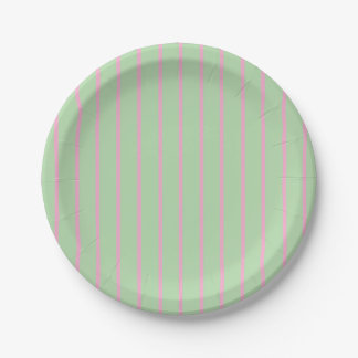 Assiettes En Carton Plaque murale légère rayée vert et rose clair