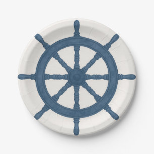 Assiettes En Carton Plaque nautique de la table du capitaine