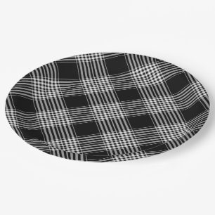 Assiettes En Carton Plaqué noir et blanc