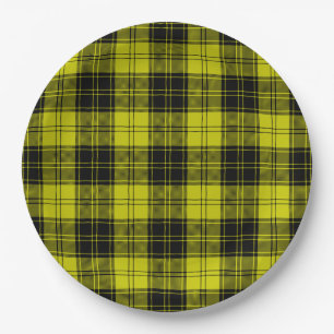 Assiettes En Carton Plaque noire jaune tartan MacLachlan