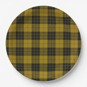 Assiettes En Carton Plaque noire jaune tartan MacLeod