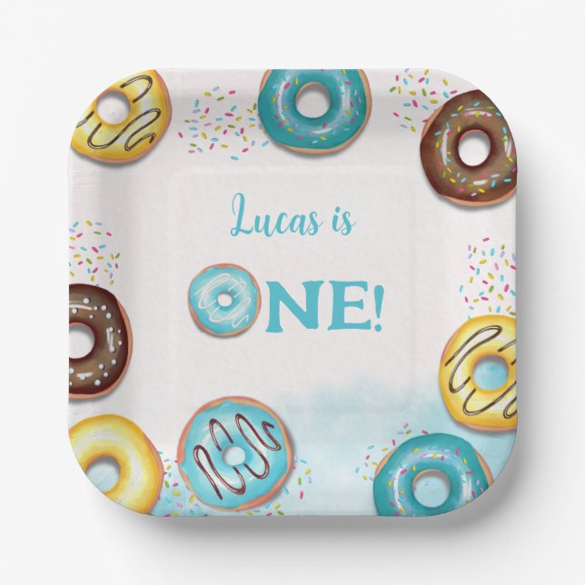 Assiettes En Carton Plaque papier 1er anniversaire (Recto)