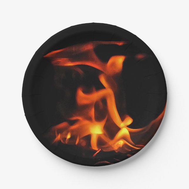 Assiettes En Carton Plaque papier 7 pouces Dancing Fire (Devant)