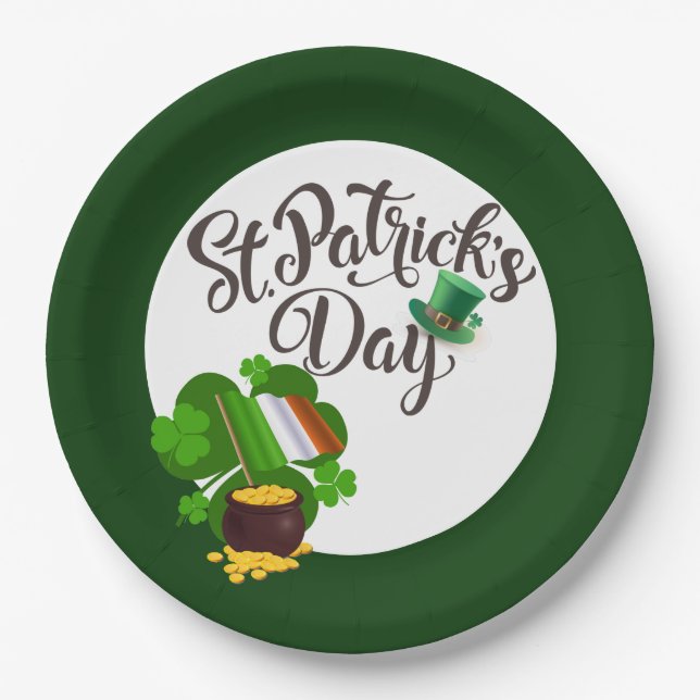 Assiettes En Carton Plaque papier à fermeture à quatre feuilles (Devant)