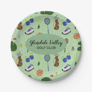 Assiettes En Carton Plaque papier à thème de golf customisée