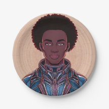 Plaque papier Afrofuturiste King 7"
