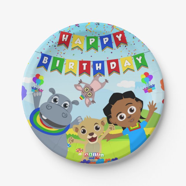 Assiettes En Carton Plaque papier Akili & Friends 2 (Devant)