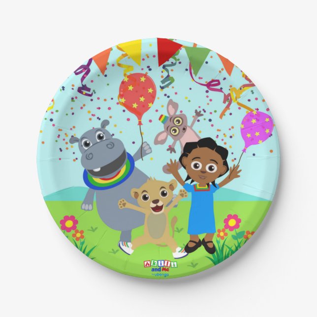 Assiettes En Carton Plaque papier Akili & Friends 3 (Devant)