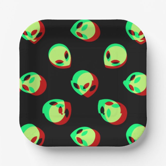 Assiettes En Carton Plaque papier Alien (Recto)